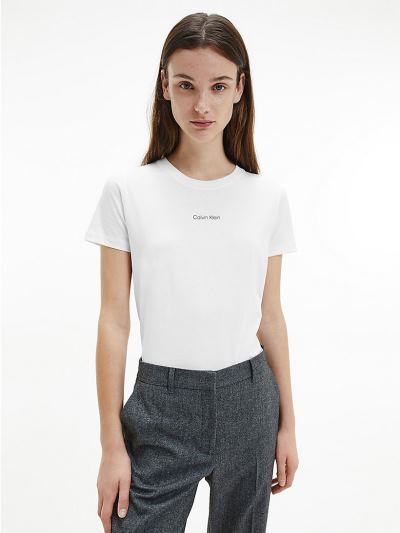 Calvin Klein Ruhák HU289770 | Calvin Klein Organic Cotton Női Póló Világos Fehér